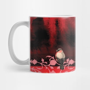 Cat art and bird Mug